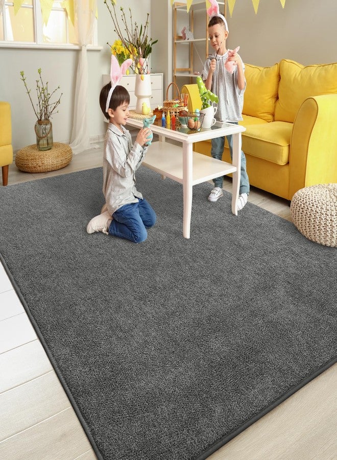 Pettop 4x6 Black Grey Area Rugs for Living Room Bedroom, Thickened Memory-Foam Throw Carpet, Modern Minimalist Super Soft Kids Boys Girls Rug, Non-Slip and Washable Carpets for Dorm Home Decor - Image 3